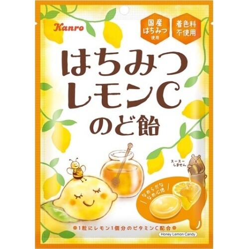 Kanro, Hachimitsu Lemon C, Nodoame, Honey and Lemon Hard Candy, 90g