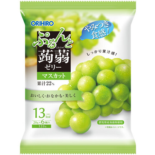 Orihiro "Purunto Konnyaku Jelly, Muscat flavor" Konjac Fruits Jelly, 20g x 6 pc