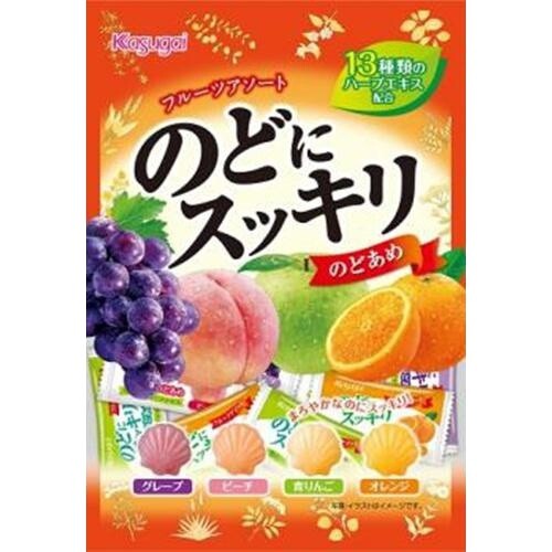 Kasugai, Hard Candy, Nodo ni Sukkiri, Fruits Assort, Good for your Throat, 118g