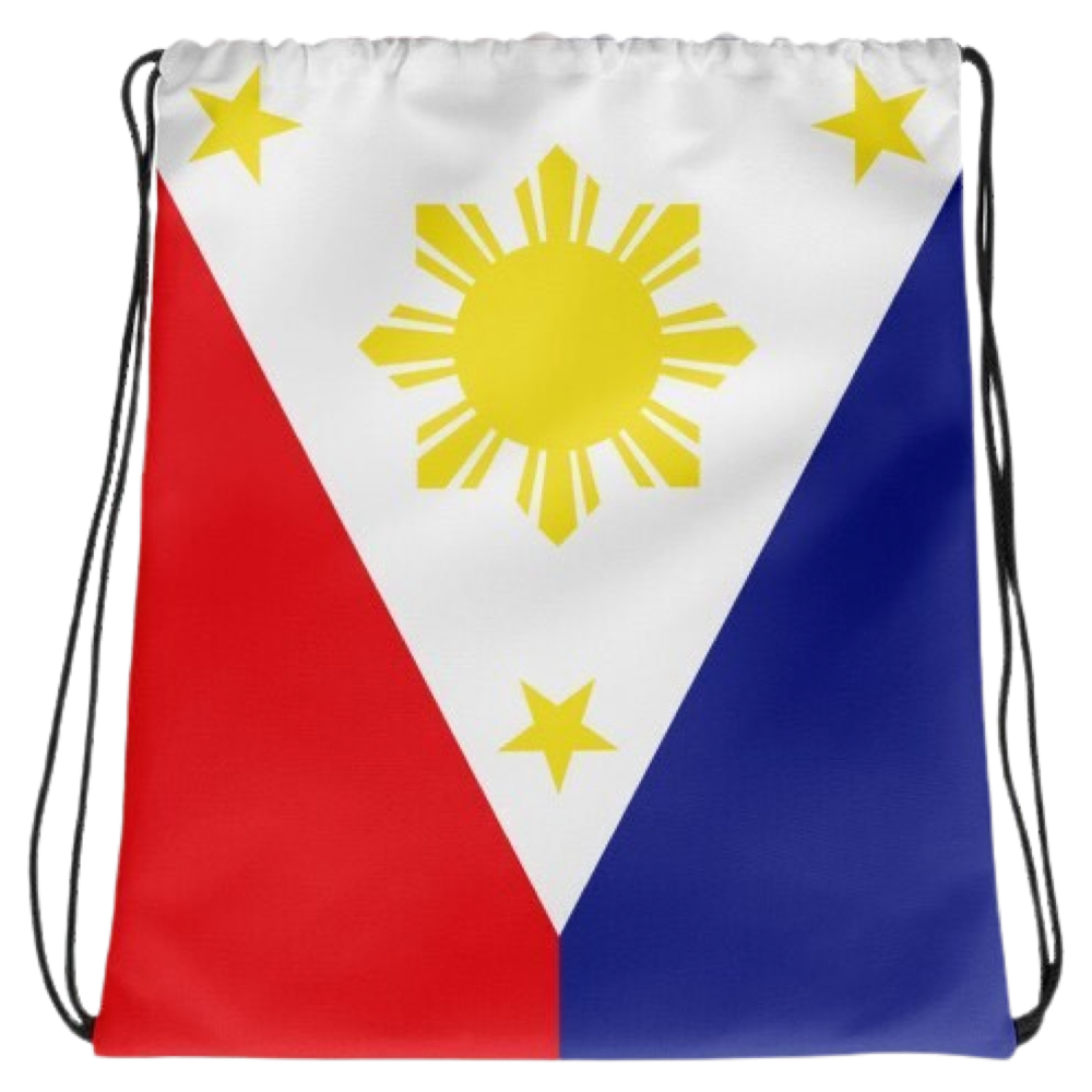 PHILIPPINES Flag Drawstring Backpack Bag - 41cm X 32cm