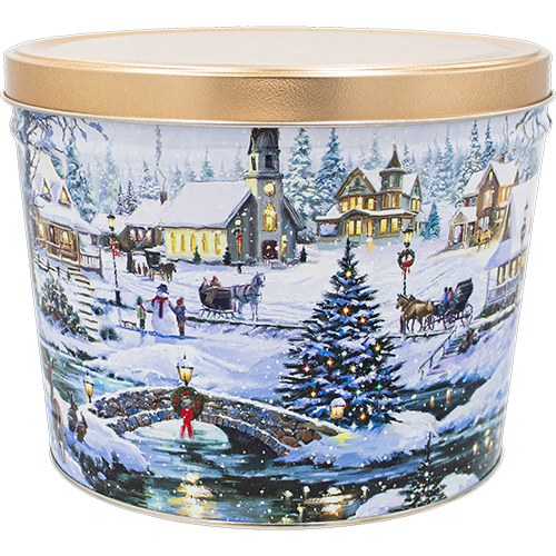 2 Gal Icy LIghts Popcorn Tin