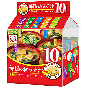 Nagatanien, Mainichi no Omisoshiru, Instant Miso Soup, Freeze-dried, 5 kinds, 10 servings