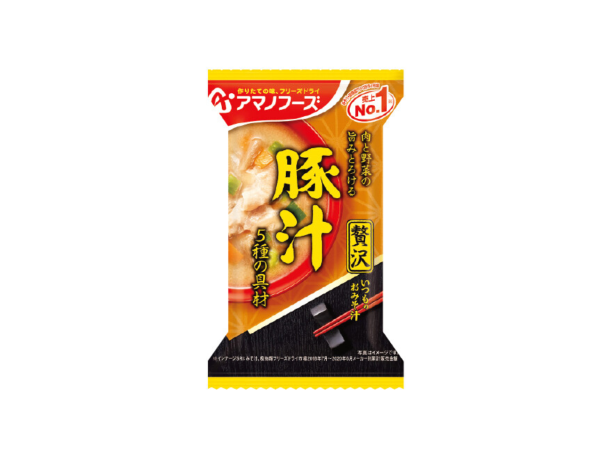 Amano Foods "Itsumo no Omisoshiru Zeitaku", Freeze-dried Miso Soup, Tonjiru, Pork, 1 serving