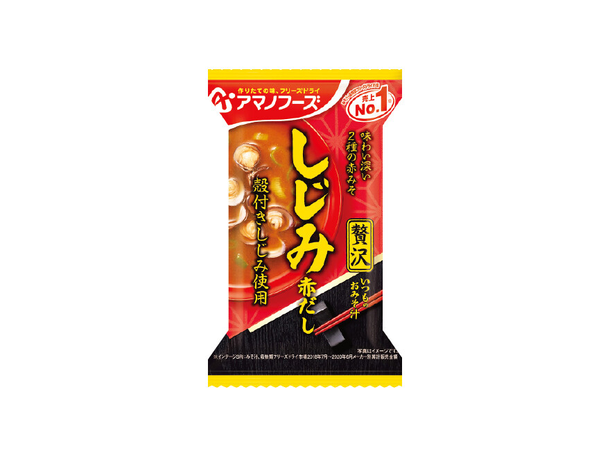 Amano Foods "Itsumo no Omisoshiru Zeitaku", Freeze-dried Miso Soup, Small Water Clam, 1 serving