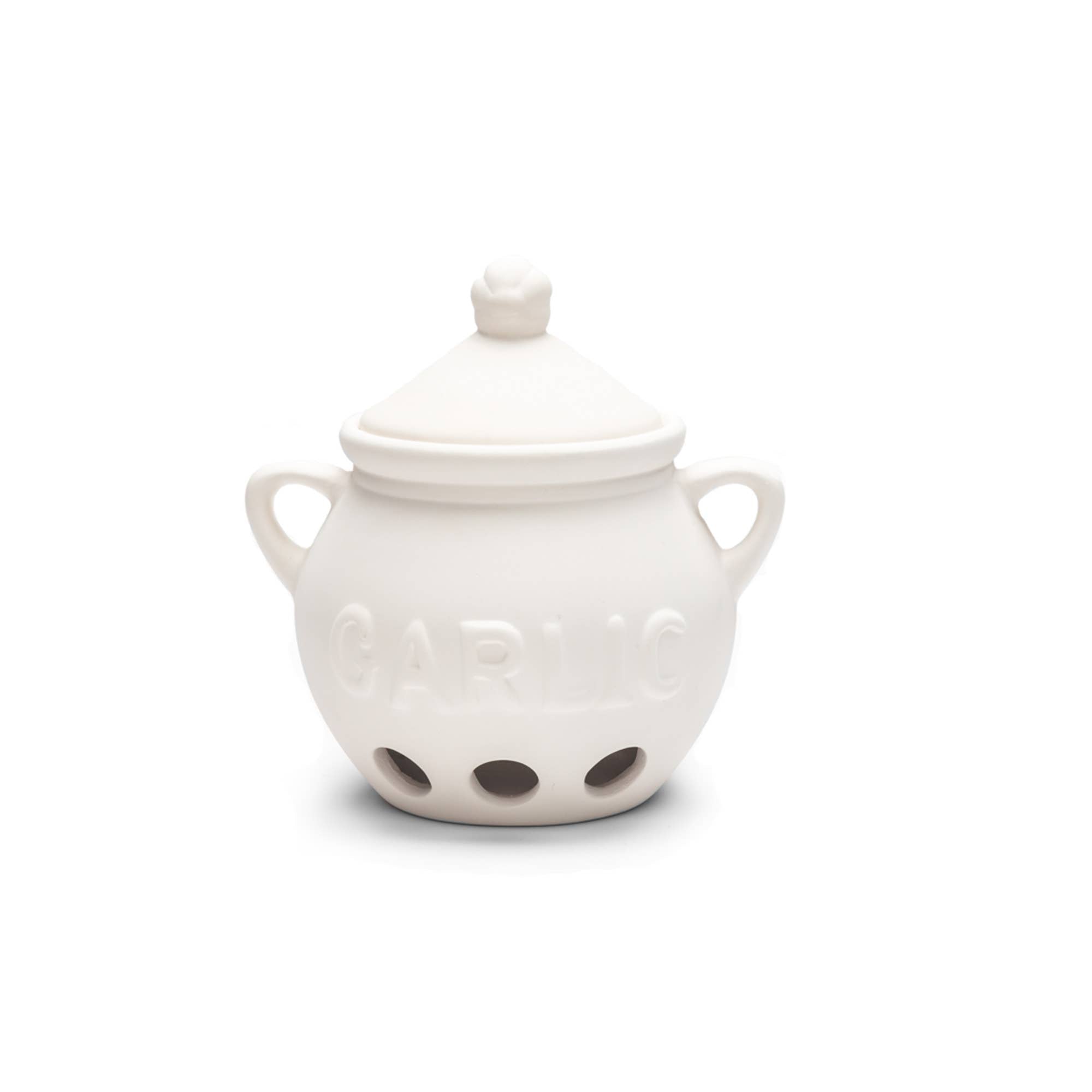 Fox Run Brands - Fox Run Ceramic Garlic Keeper, White, 5.75" x 5.25" x
