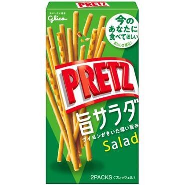Glico "PRETZ" Uma Salad, Crispy Thin Pretzels, Japan, Snack, 69g in 1 box.