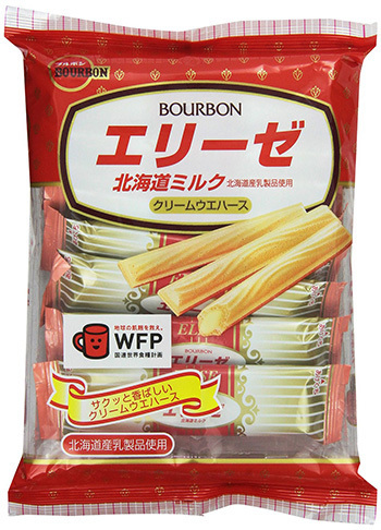 Bourbon "ELISE, Milk Cream Wafer" Crepe cookies, 16 bars in 1 pack, 65g