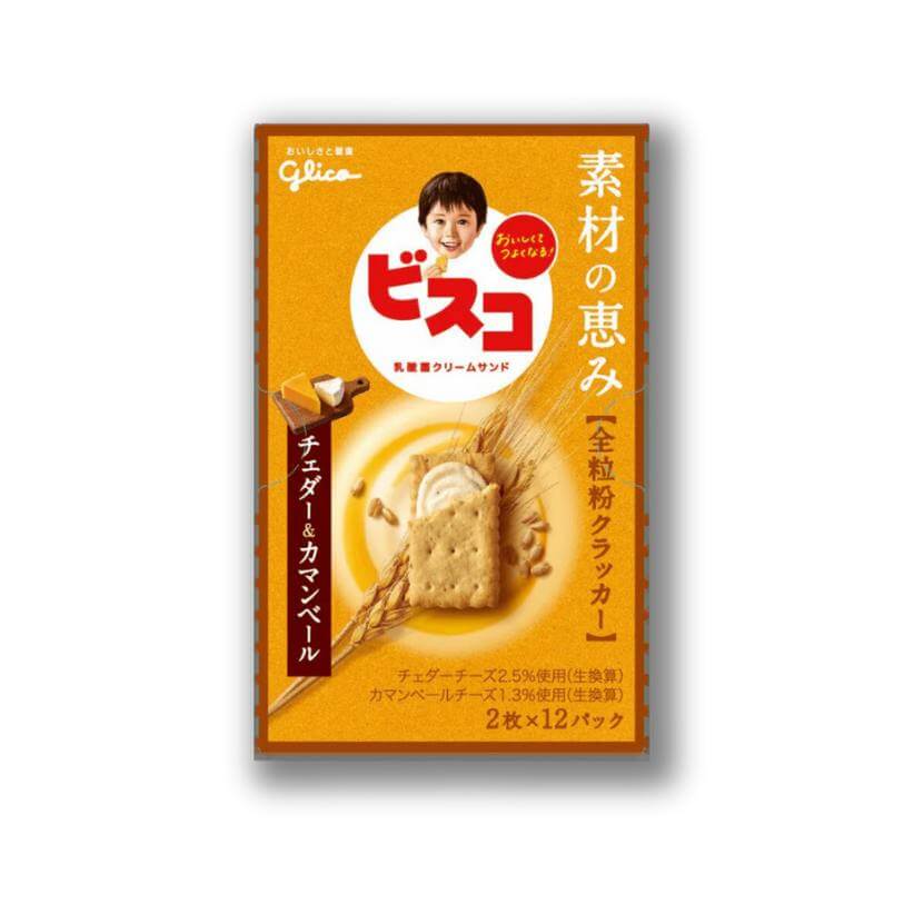 Glico Bisco Grain Cookie with Cheddar & Camembert Cheese filling