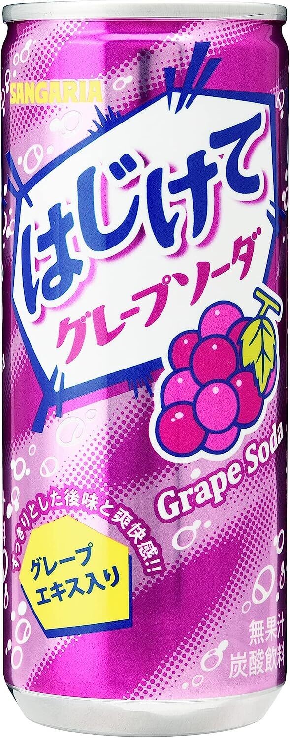 Sangaria, Hajikete Grape, Sparkling Drink, 250gx 30 cans