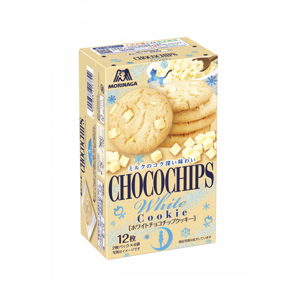 Morinaga, White Choco Chips Cookie, 12 pcs, in 1 box