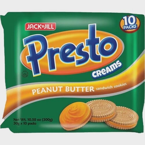 J&J Presto Creams Peanut Butter 10 X 30G