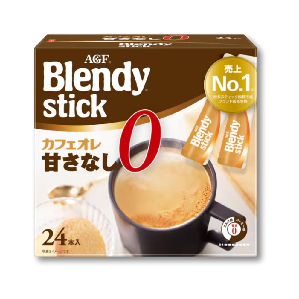 AGF Blendy Stick Cafe au Lait Unsweetened (Instant coffee) 24 Pieces