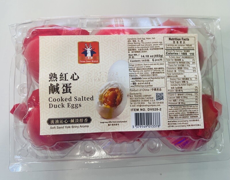 3 Deer Cooked Salted Duck Eggs 6pcs