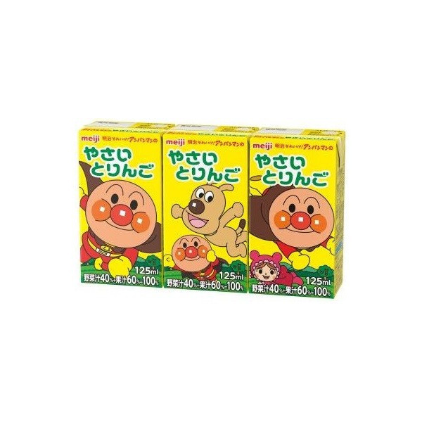 Meiji, Anpanman Drink Series, Vegetable & Fruits Mixed Juice, 125ml x 3,