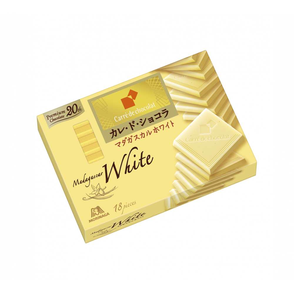 Morinaga, Carre de Chocolat, Madagascar White, 18 pcs