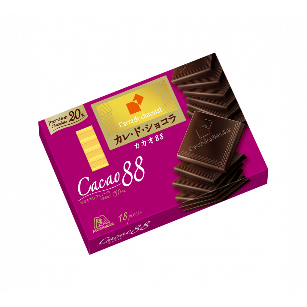 Morinaga, Carre de Chocolat, Cacao 88, 18 pcs