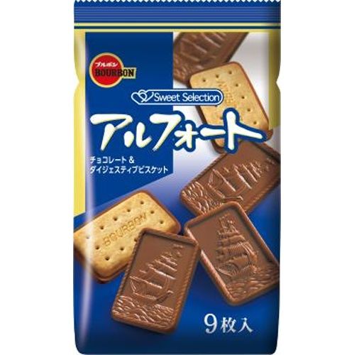 Bourbon, Alfort, Cookie, Milk Choco with Digestive Cookie 9 pcs in 1 bag