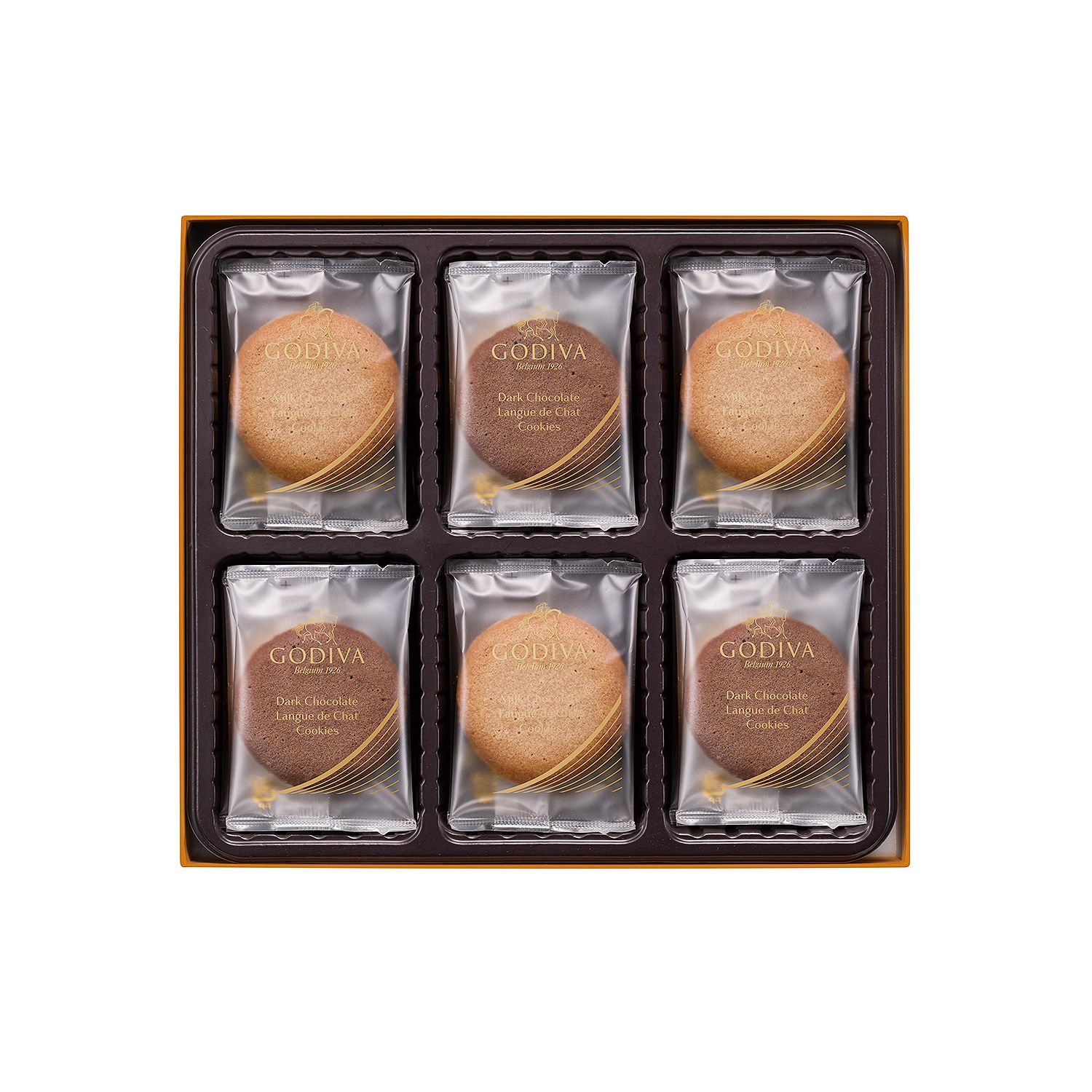 Godiva Japan, 2 Kinds Cookie Assortment, 18 pieces in a can, For Gift