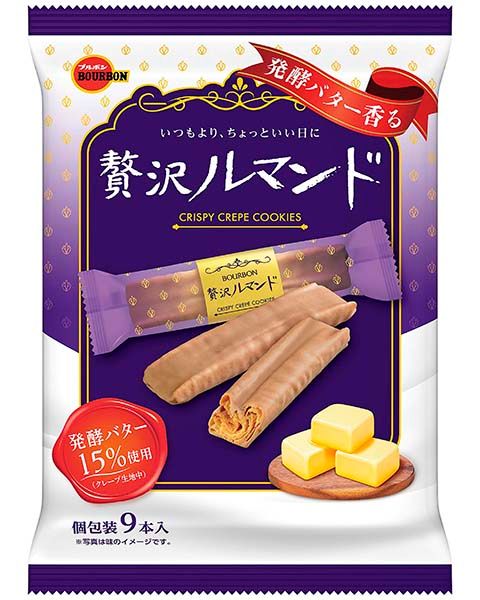 Bourbon, Zeitaku Lumando, Rumando, Crepe cookies, 9 bars in 1 pack