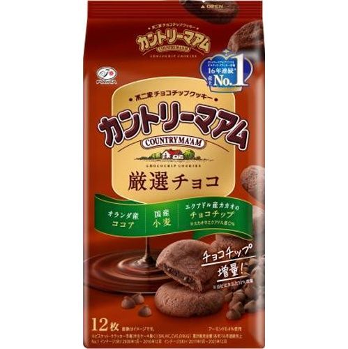 Fujiya, Country Ma'am, Choco Chip Soft Cookie, Cocoa, 12 pcs