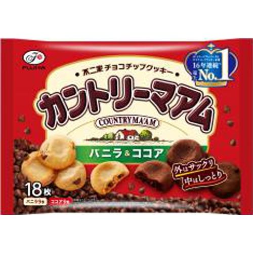 Fujiya, Country Ma'am, Choco Chunk Soft Cookies, Vanilla & Cocoa, 18pcs