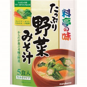 Marukome, Ryotei no Aji, Instant Miso Soup, Tappuri Yasai Misoshiru, 5 servings