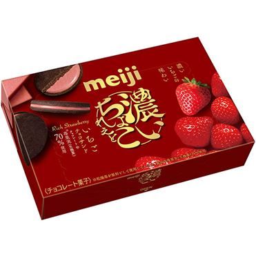 Meiji, Koi Chocolate, Cocoa Cookie Sandwiches, Strawberry Chocolate, 6pc