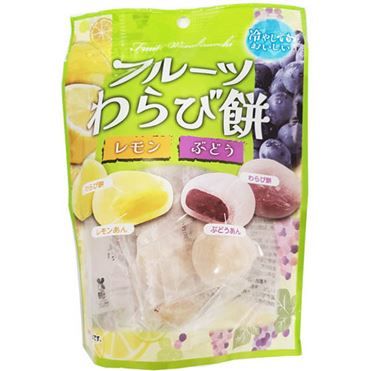 Kubota, Fruits Warabimochi, Grape & Lemon, 9 pcs in1 bag