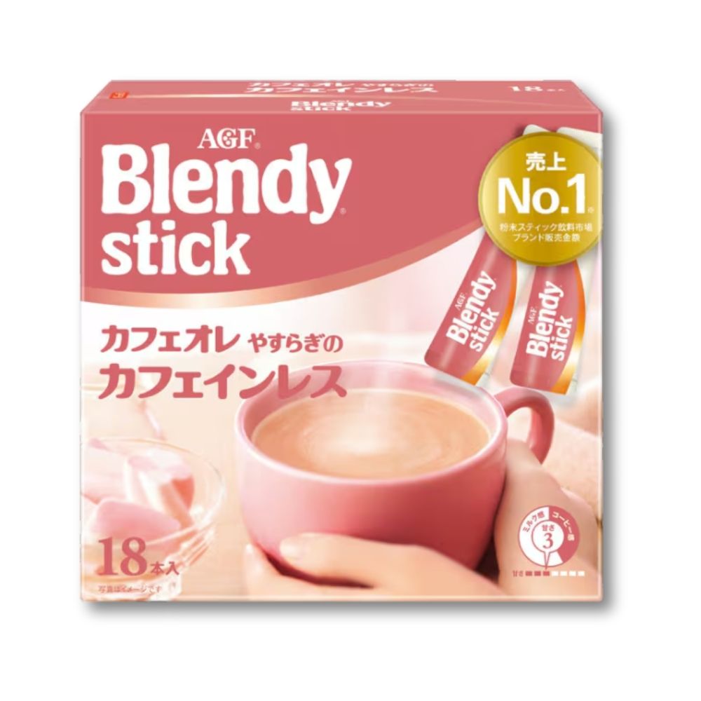 AGF Blendy Stick Cafe au Lait Relaxing Caffeinated (Instant coffee) 18 Pieces