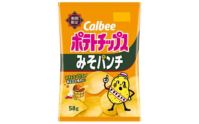 Calbee "Potato Chips, Miso Punch  Flavor", 58g by August 2025