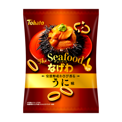 Tohato, "Nagewa Seafood", Ring-shaped Potato Snack, Uni and Wasabi flavor, Sea Urchin, 50g