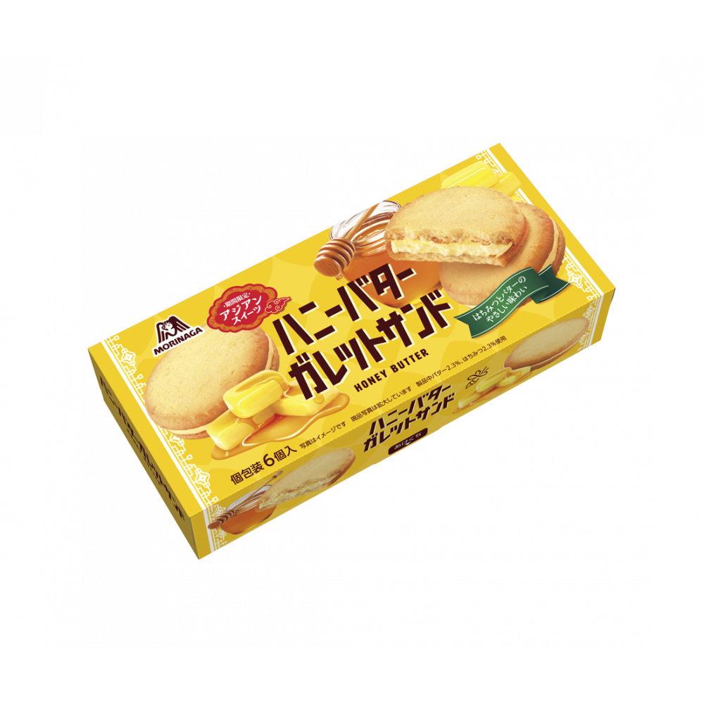 Morinaga, Honey Butter Galette Sand, Cake w/Cream, Honey & Milk, 6pc in 1 box