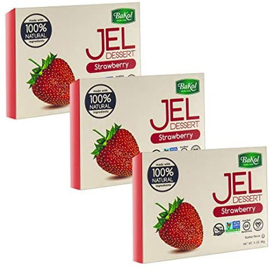 Bakol Vegan Strawberry Flavor Jello, 3 oz (Pack of 3)