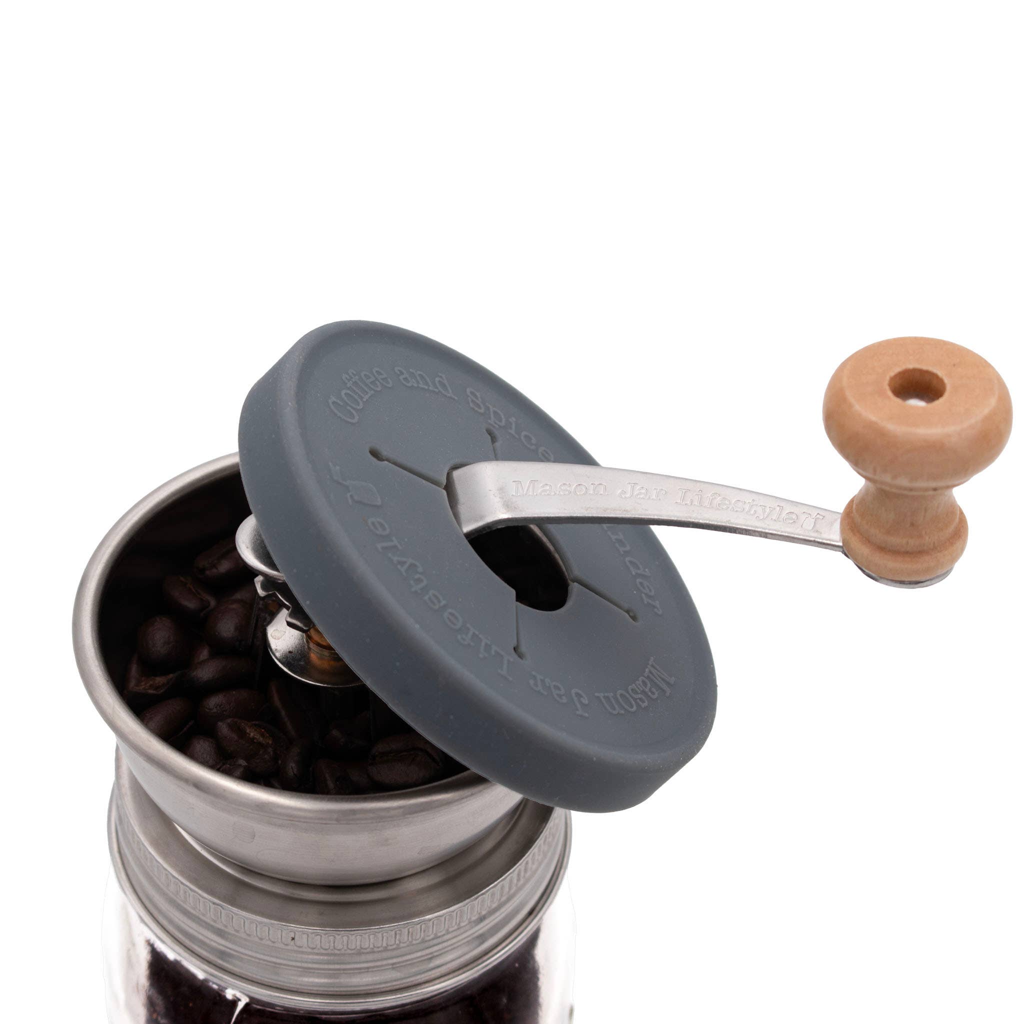 Mason Jar Lifestyle - Coffee and Spice Grinder Lid for Mason Jars: Reg