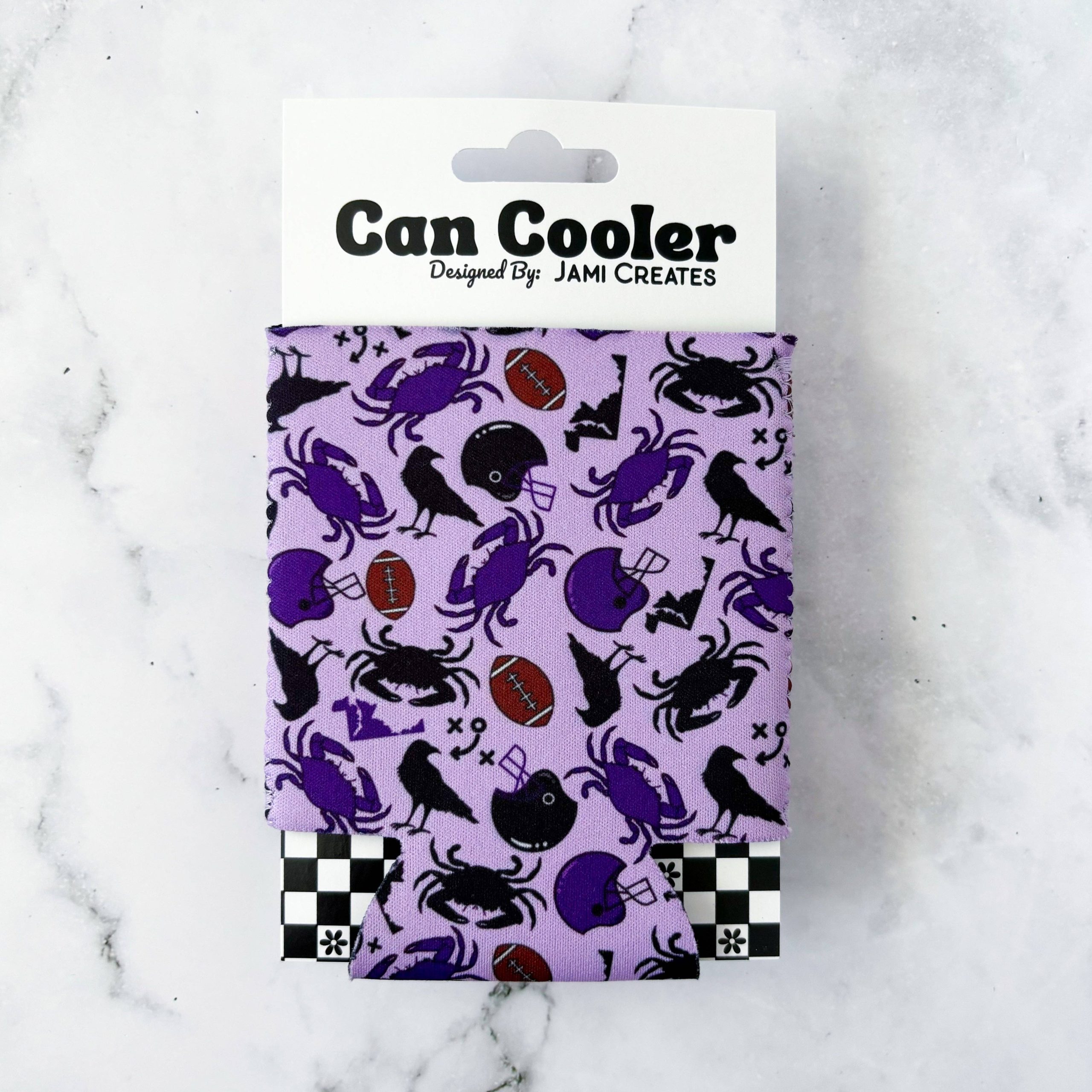 Jami Creates - Ravens Football Patterned Can Cooler Koozie