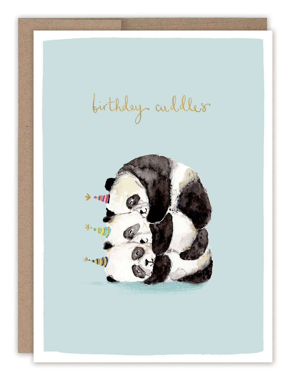 Panda Cuddles Birthday Card by Louise Mulgrew