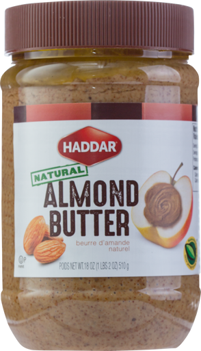 Haddar Natural Almond Butter, 18 oz.