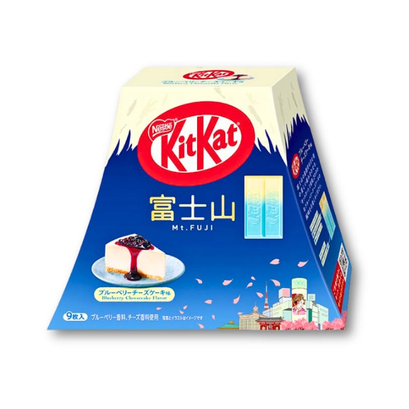 Japan KitKat Blueberry Cheesecake Flavor Mt. Fuji Pack, 9 Pieces