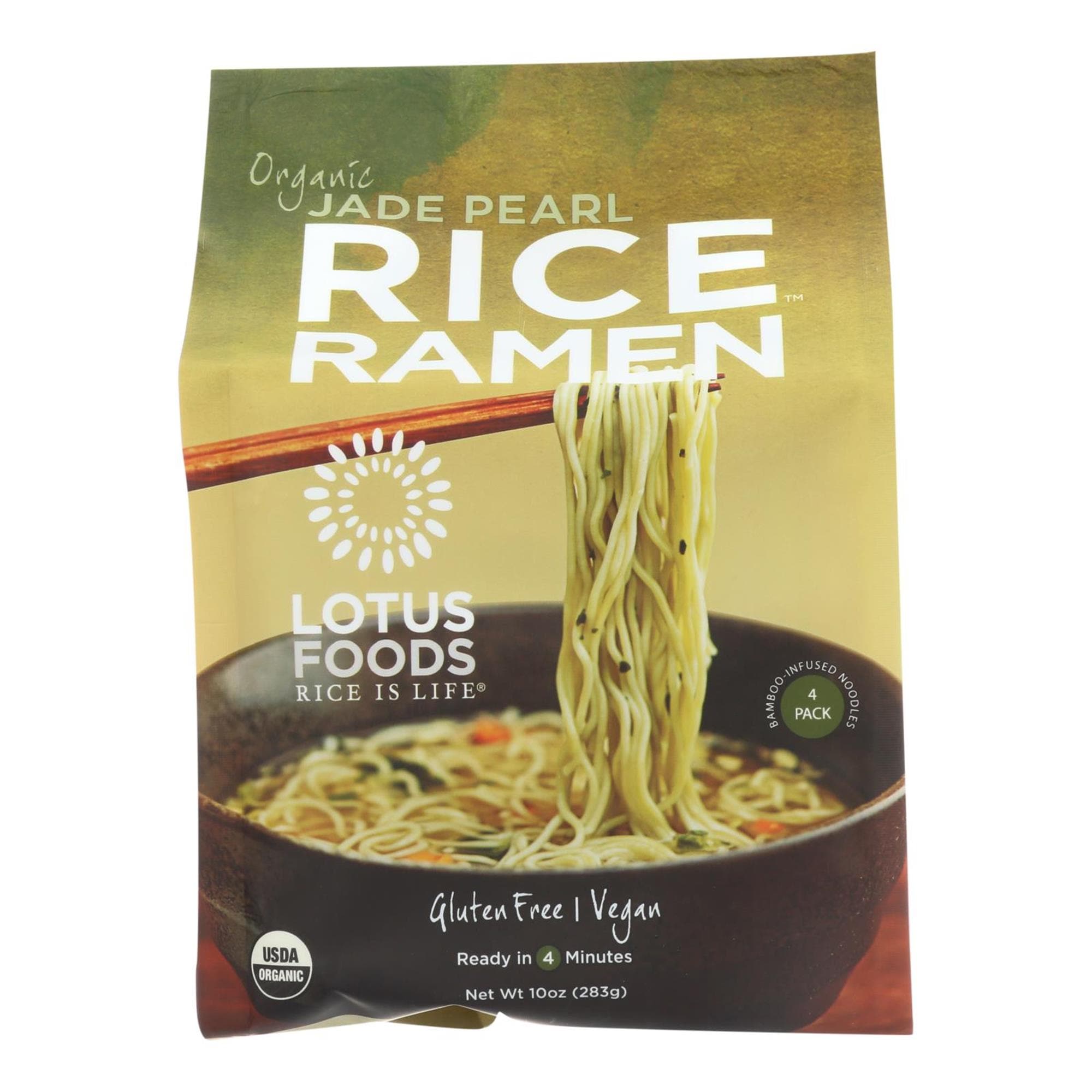 Lotus Foods Organic Rice Ramen Noodles Jade Pearl 4pk, 10 Oz | Pack of