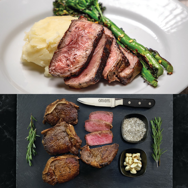 2 Gibsons 14oz. GGA New York Strips & 2 Gibsons 12oz. GGA Bone-In Filets