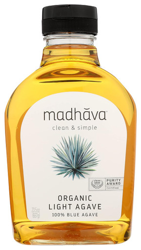 Madhava Organic Light Blue Agave Nectar, Natural Sweetener, 23.5 oz