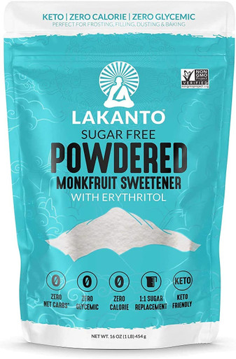 Lakanto Sugar Free Powdered Monkfruit Sweetener With Erythritol, 16 oz