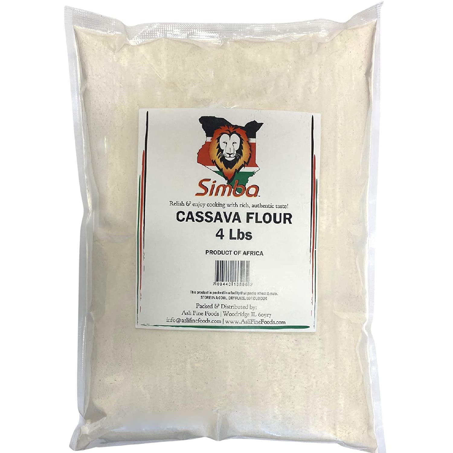 Simba Cassava Flour, 4 Pounds