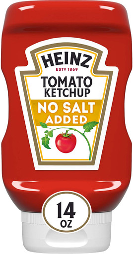 Heinz No Salt Added Tomato Ketchup, 14 oz.