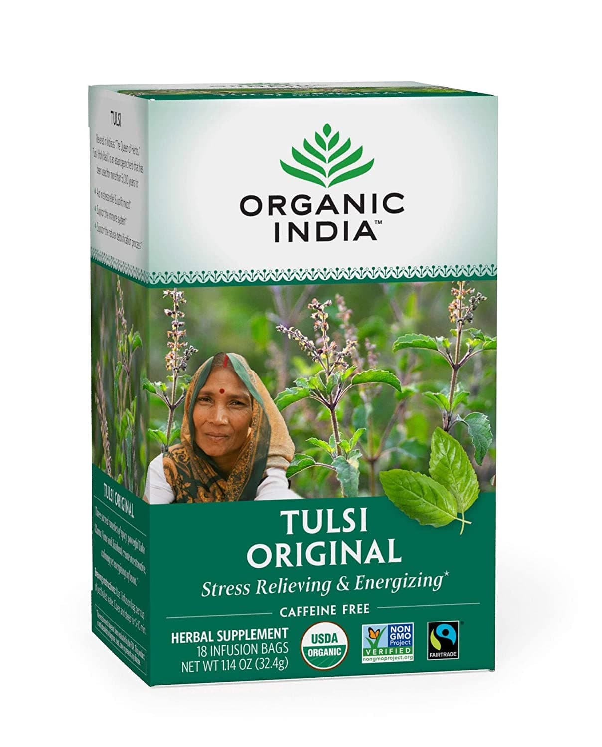 Organic India Tulsi Tea Original - 18 Tea Bags | Pack of 6