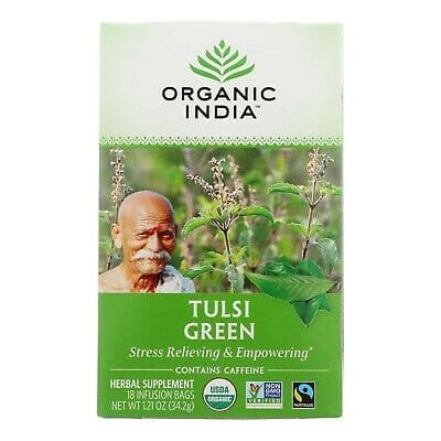 Organic India Tulsi Tea Green 18 Bag | Pack of 6