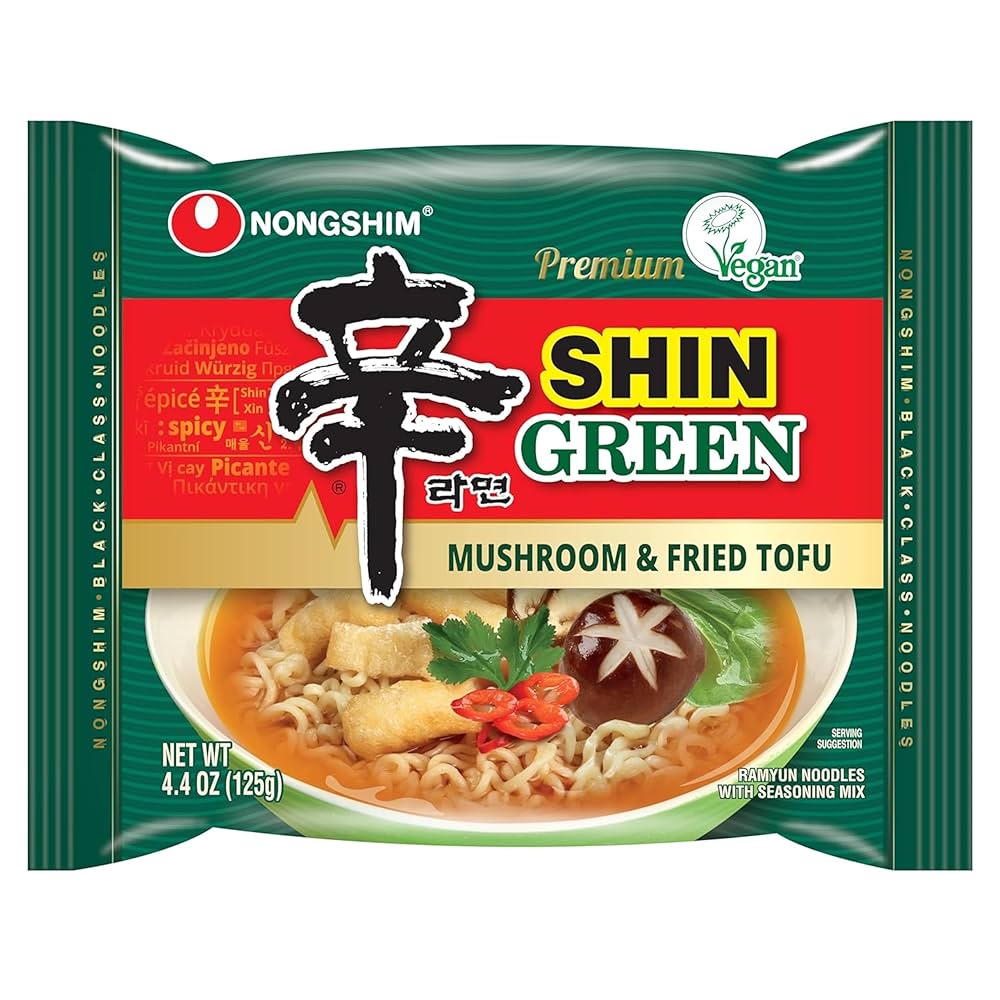 Nongshi Shin Green Mushroom & Fried Tofu Spicy Ramen