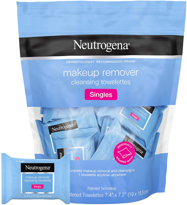 Neutrogena Facial Cleansing Towelette Makeup Remover Singles, 20 Count