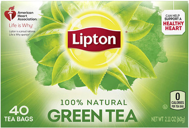 Lipton Tea Bags 100% Natural Green Tea, 40 Count