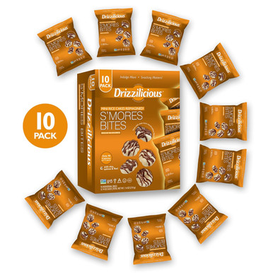 Drizzilicious Mini Rice Cakes S'mores Bites Rice Crisps, 0.74 oz (Pack of 10)